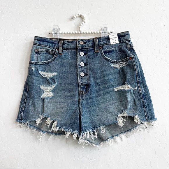 Abercrombie & Fitch Pants - NEW Abercrombie & Fitch Women's Ultra High Rise Mom Shorts Denim Cutoff 29/8